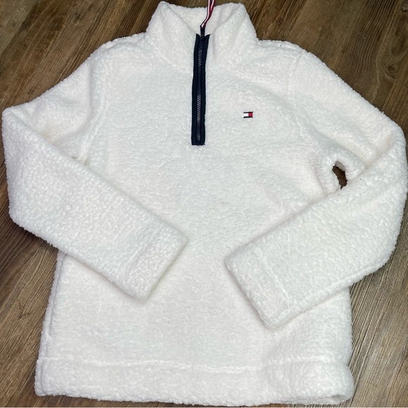 New ~ Tommy Hilfiger Women's Sherpa 1/4-Zip Pullover Jacket Size S/P - Picture 2 of 9